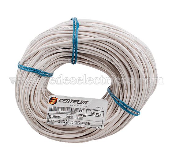 pueblo personalidad Letrista CENTELSA (201335R1BL) | Cable siliconado AWG 14 200grds C - Redes Eléctricas